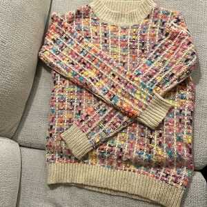 Tweed like colorful sweater size small